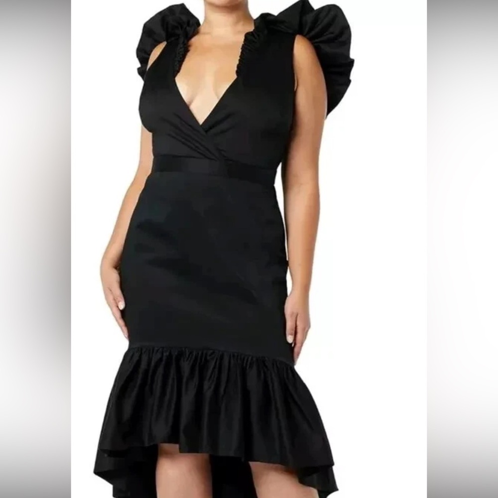 Making The Cut XXL Black LBD Ruffle Sleeveless Flounce Bodycon Dress NEW